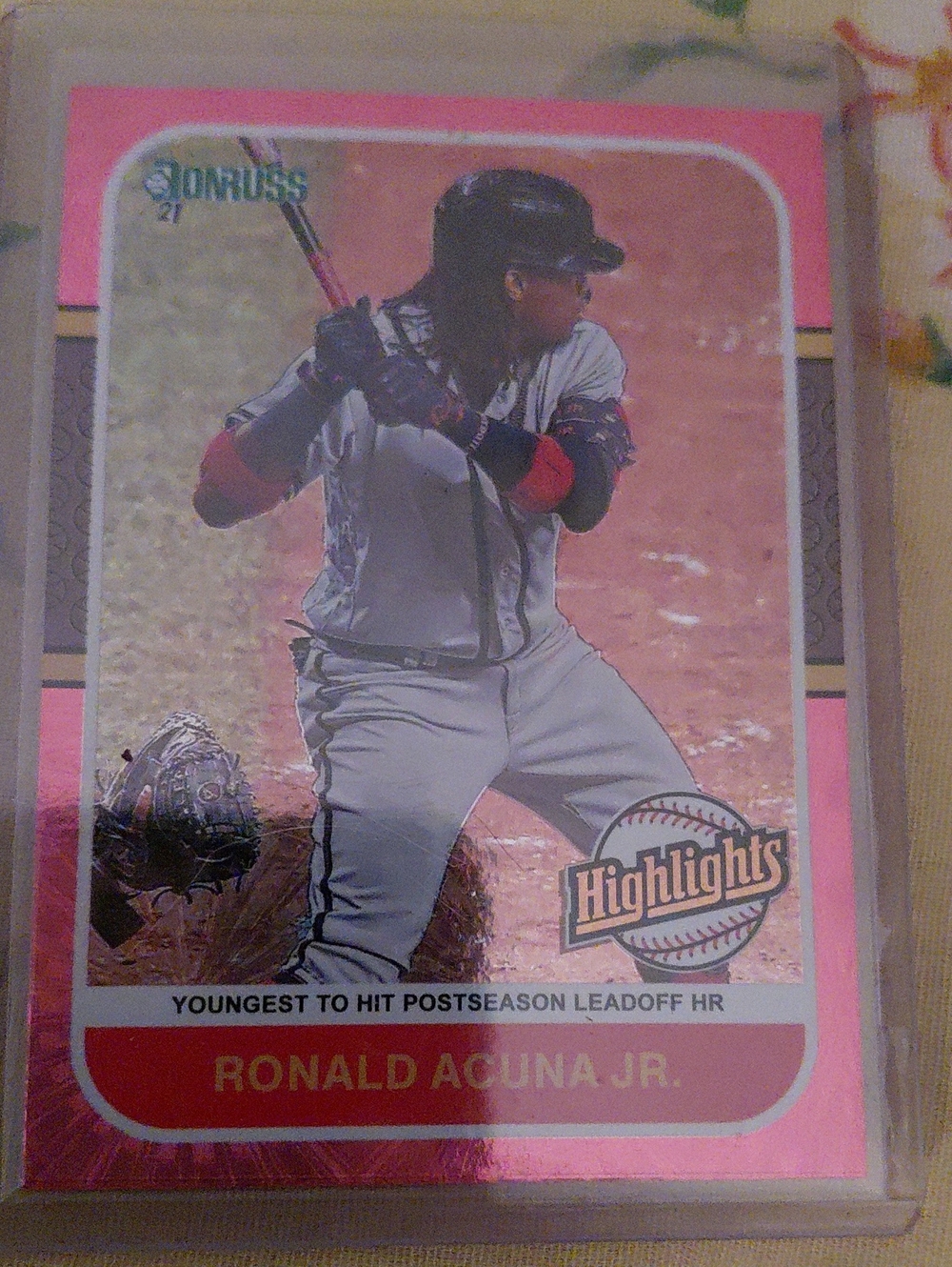 Ronald Acuna Jr. Kids Baseball Pants - Pink Accents